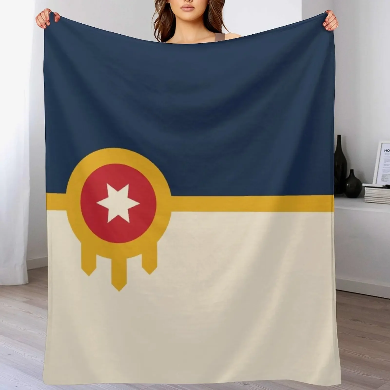 Tulsa Flag Throw Blanket blankets ands Sofa Throw Blankets