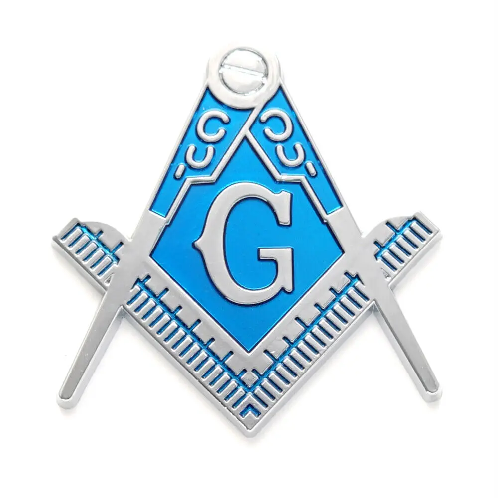 Chrome Blue Freemasonry Free and Accepted Masons Car Sticker Badge Truck Body Fender Emblem