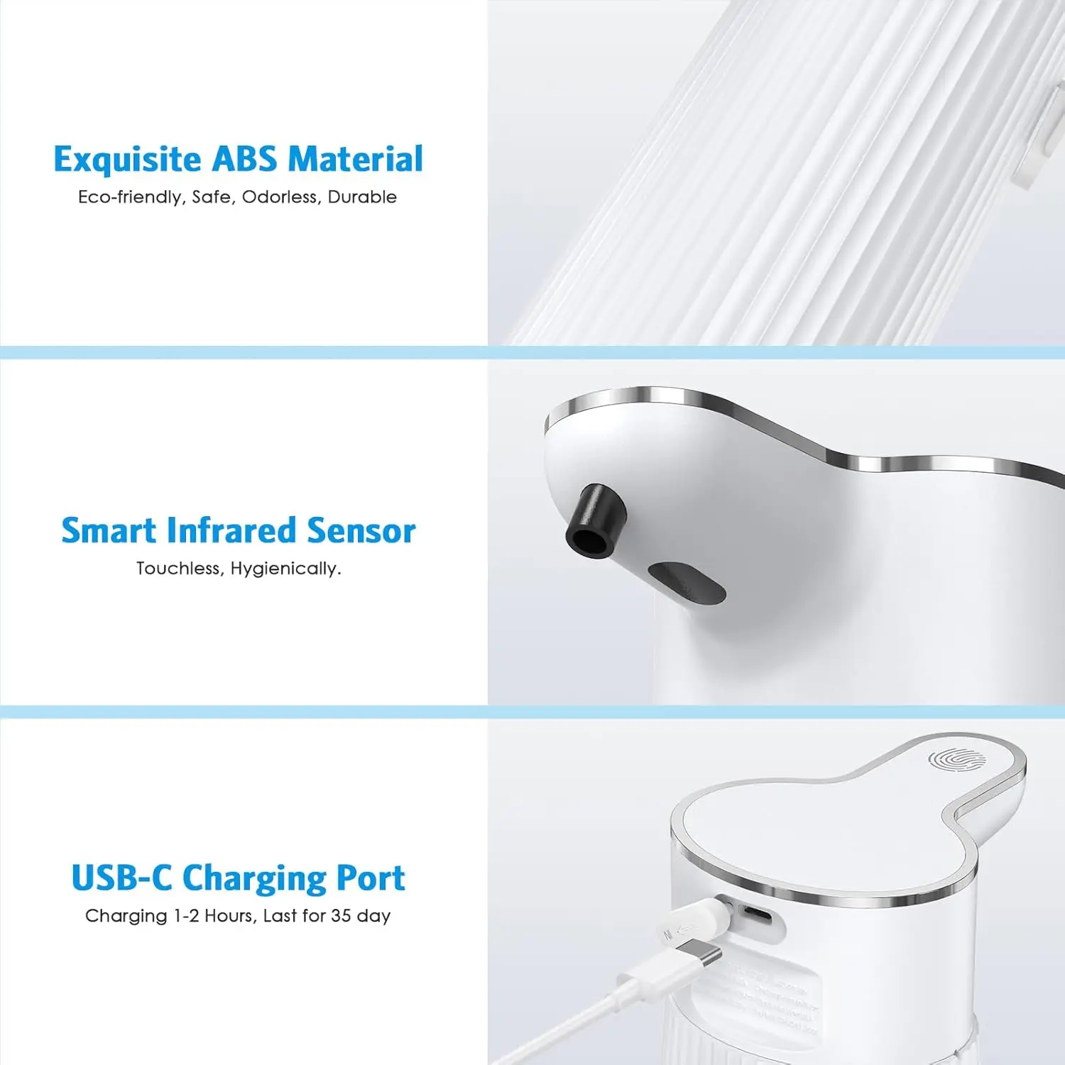 STLF Rechargeable Wall Mounted Touchless Automatic Sensor Foam Liquid Soap Dispenser Kitchen Restaurant Soap Dispenser