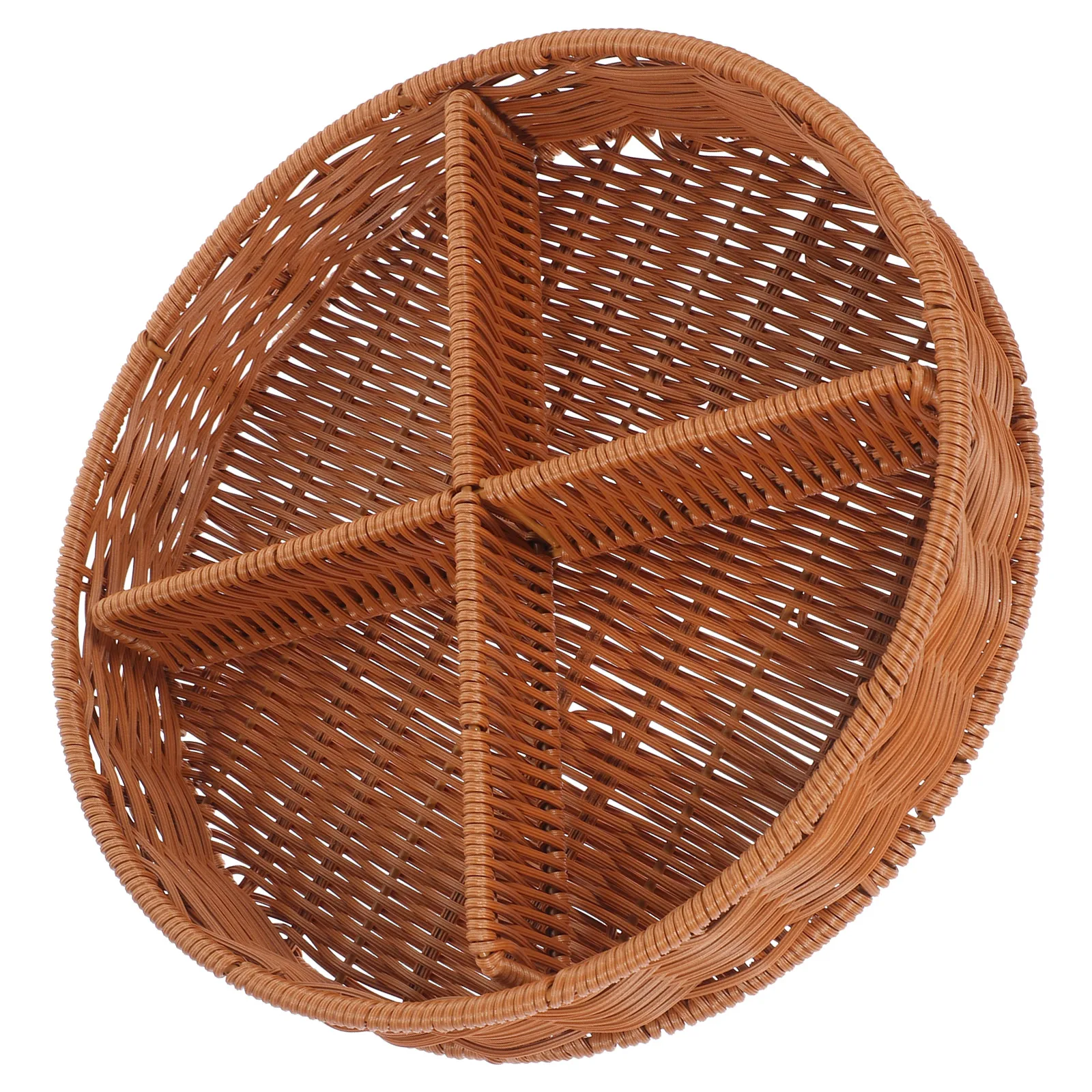 

Round Fruit Basket Storage Baskets Detachable Inner Frame Handwoven Baskets Home Kitchen Office Travel Woven Rattan Serving Tray