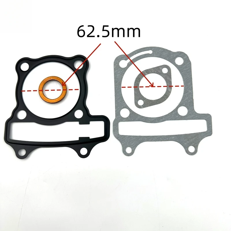 Junta da cabeça do cilindro do motor, 2 peças, 62,5 mm, 4 tempos, adequada para gy6 170cc 180cc 200cc atv quad go kart