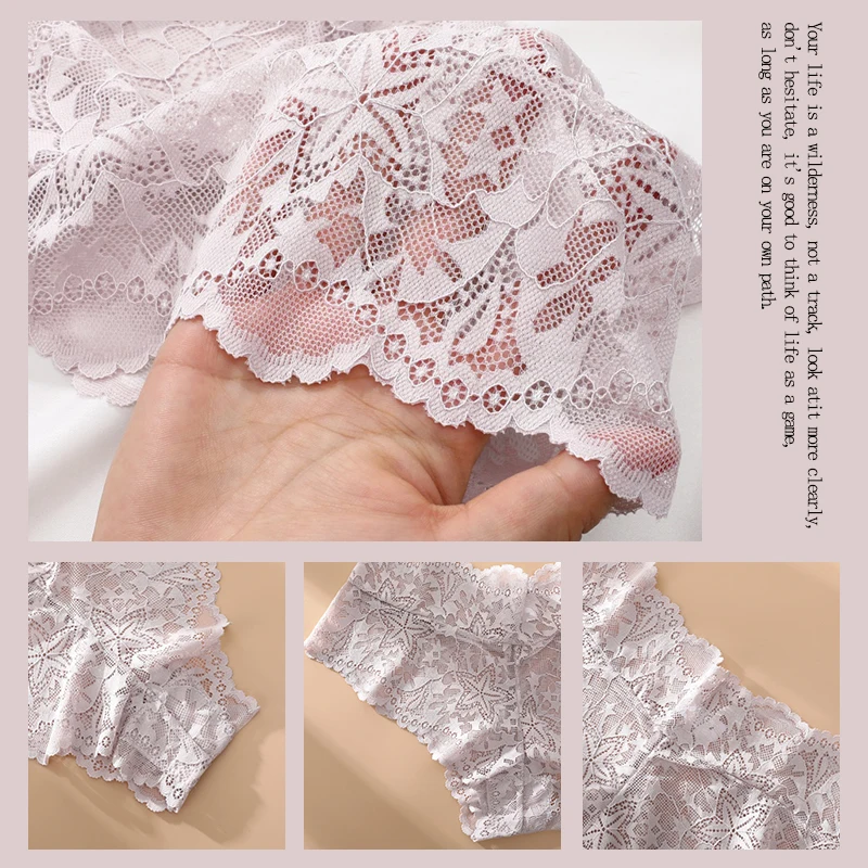 6pcs/SET Women Sexy Lace Splicing Panties High Waist Plus Size Seamless Briefs Hollow Comfortable And Breathable Lingerie S-XXL - Image 5