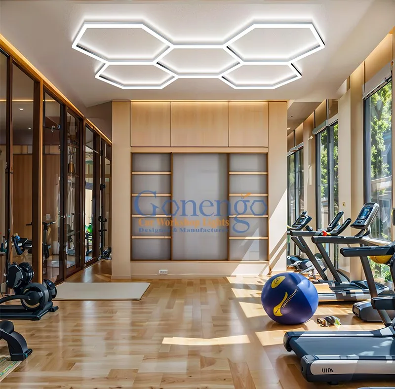 

Luxury Hexagon Ceiling Lights for Showroom Commercial Hexagonal Led Garage Lamp