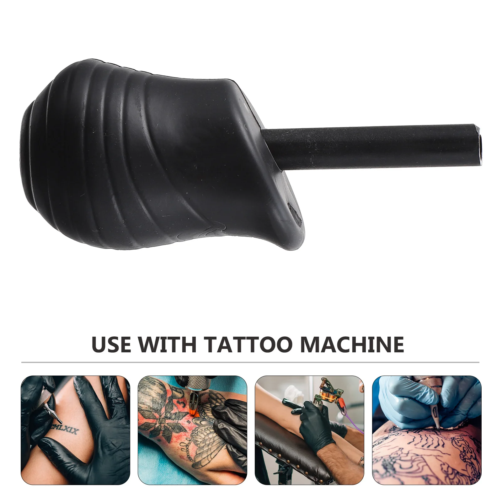 1 مجموعة مقبض الوشم سيليكون أسود مريح صديقة للبيئة الملحقات قبضة مقبض سيليكون لوازم الملحقات