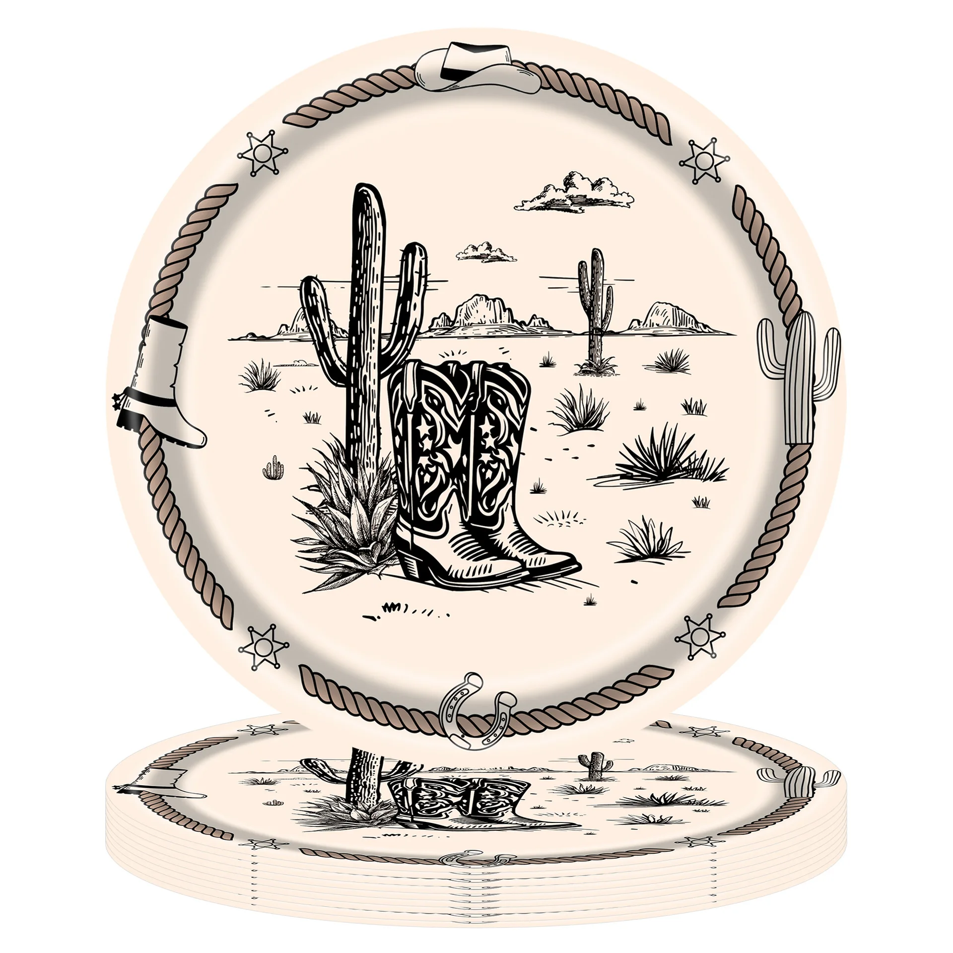 Louça Descartável Tema Vaqueir - Vintage Things Collection avaliação e preço