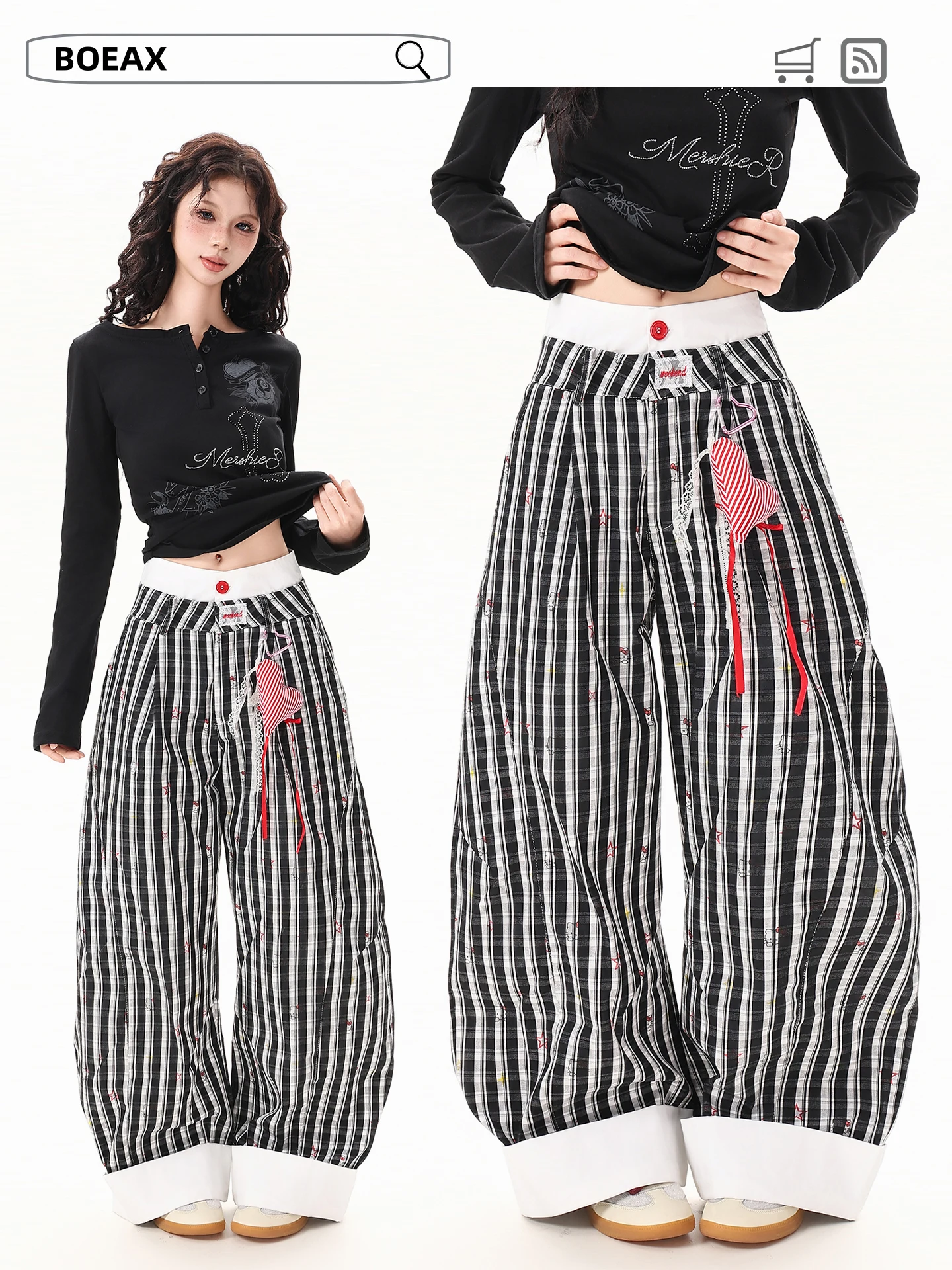 

Брюки женские повседневные Boeax Lazy Sle Color Blo свободного кроя, широкие, для танцев, с высокой талией, на пуговицах, из других материалов, другие виды материалов