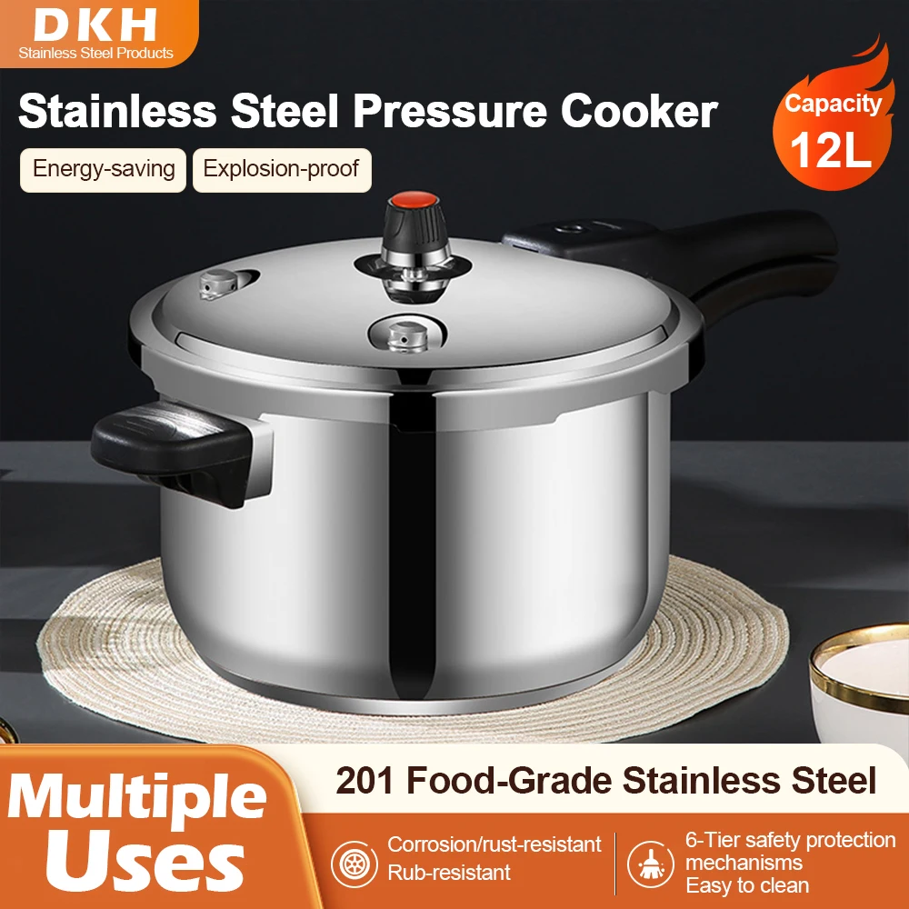 

Liantong 12L Stainless Steel Heavy Duty Pressure Cooker CE Certified Explosion-Proof Energy Saving Safe Large Cooking Stock Pot