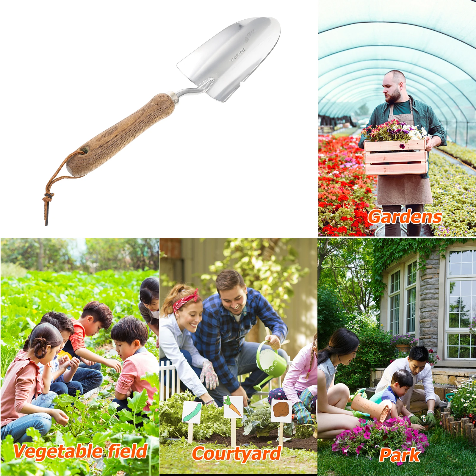 

Lightweight Compact Garden Spade Ergonomic Handle Soil Loosening Shovel Transplanting Tool Weeding Planting Gardening Supplies