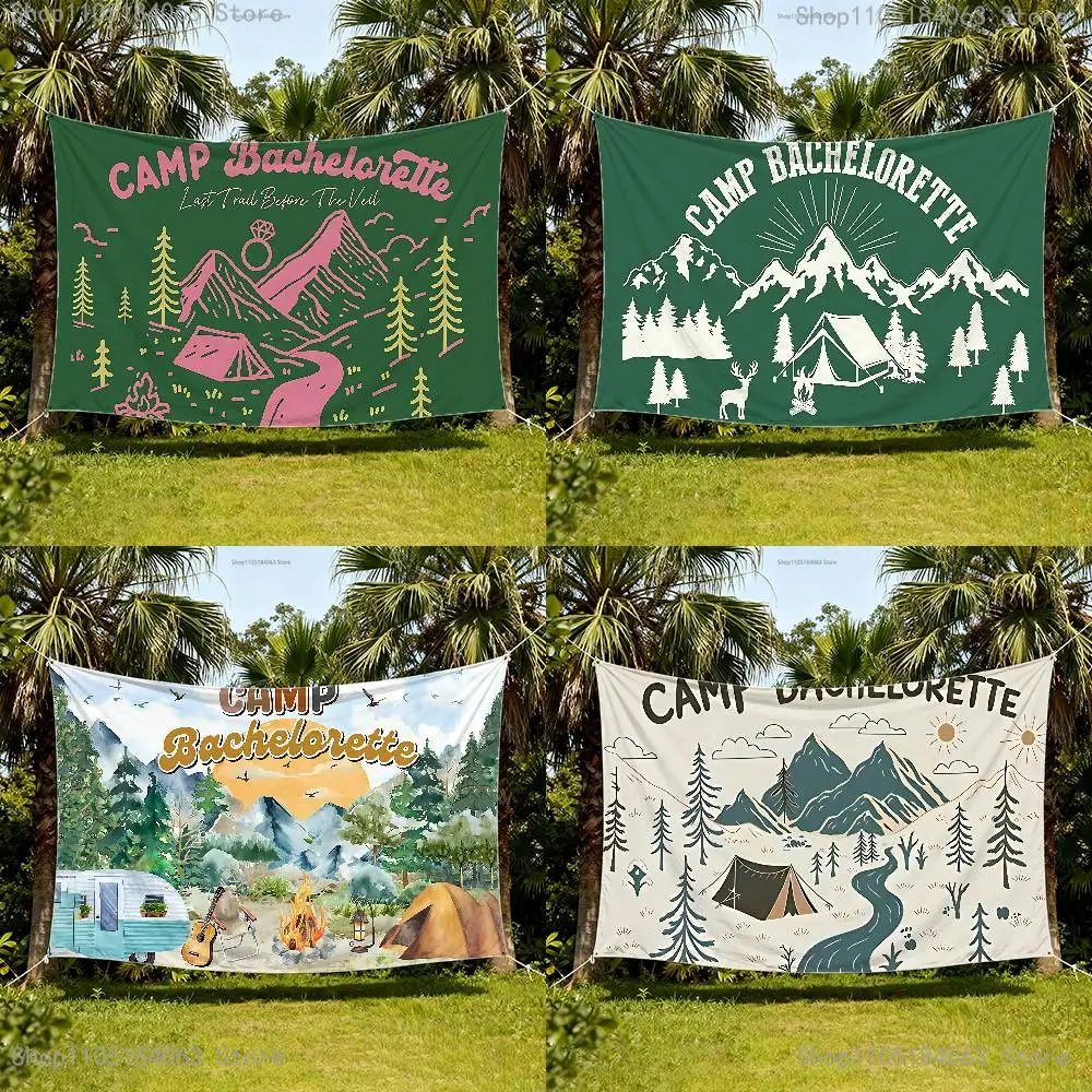 

Camp B-BachES Flag Tapestry Banner For Bedroom Outdoor Living Room Restaurant Bar Wall Decor Party