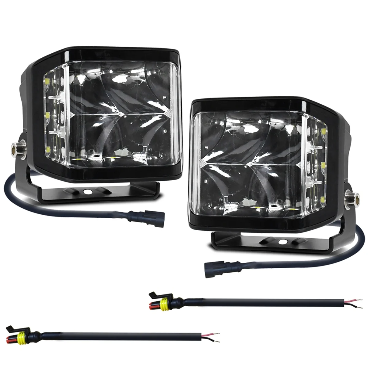 

LED White Worklights 100W 10000LM Offroad Fog Light for Truck SUV Boat Work Lights Night Driving Lamp 9-30V 2PCS