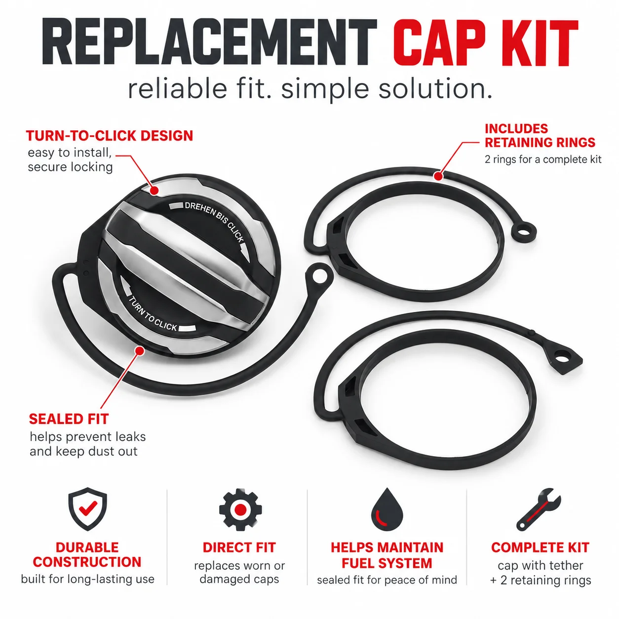 Car Fuel Tank Gas Cap Cover OE 971044251 971044261 Replacement for Porsche Boxster Cayman 981 2013‑2016 Auto Spare Parts