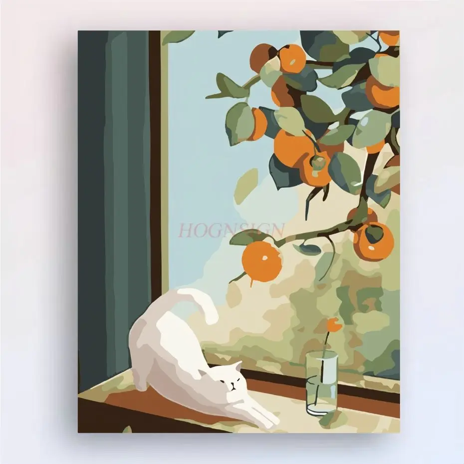 1set Camellia and Flower DIY Digital Oil Painting, Hand Colored Painting, Healing Style, Beautiful Decoration Painting