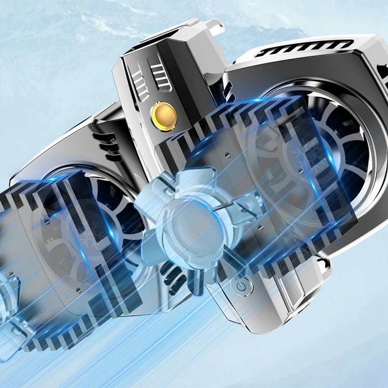 Portable Mobile Phone Cooler Semiconductor Dual Cooling Fan Radiator Phone Holder Game Heat Sink Fun Cooler