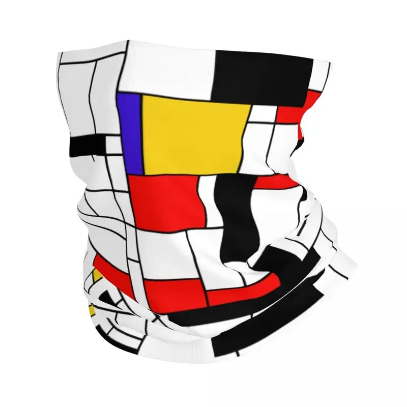 Bandana de arte abstracto de estilo Mondrian para hombres y mujeres adultos, cubierta de cuello, máscara geométrica minimalista, bufanda, sombreros, pesca, todas las estaciones