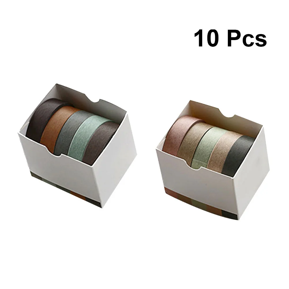 10 ロール色付き和紙テープシンプルなデザイン Diy クラフトステッカーギフトラッピング装飾フォトアルバムクリエイティブ紙テープホーム