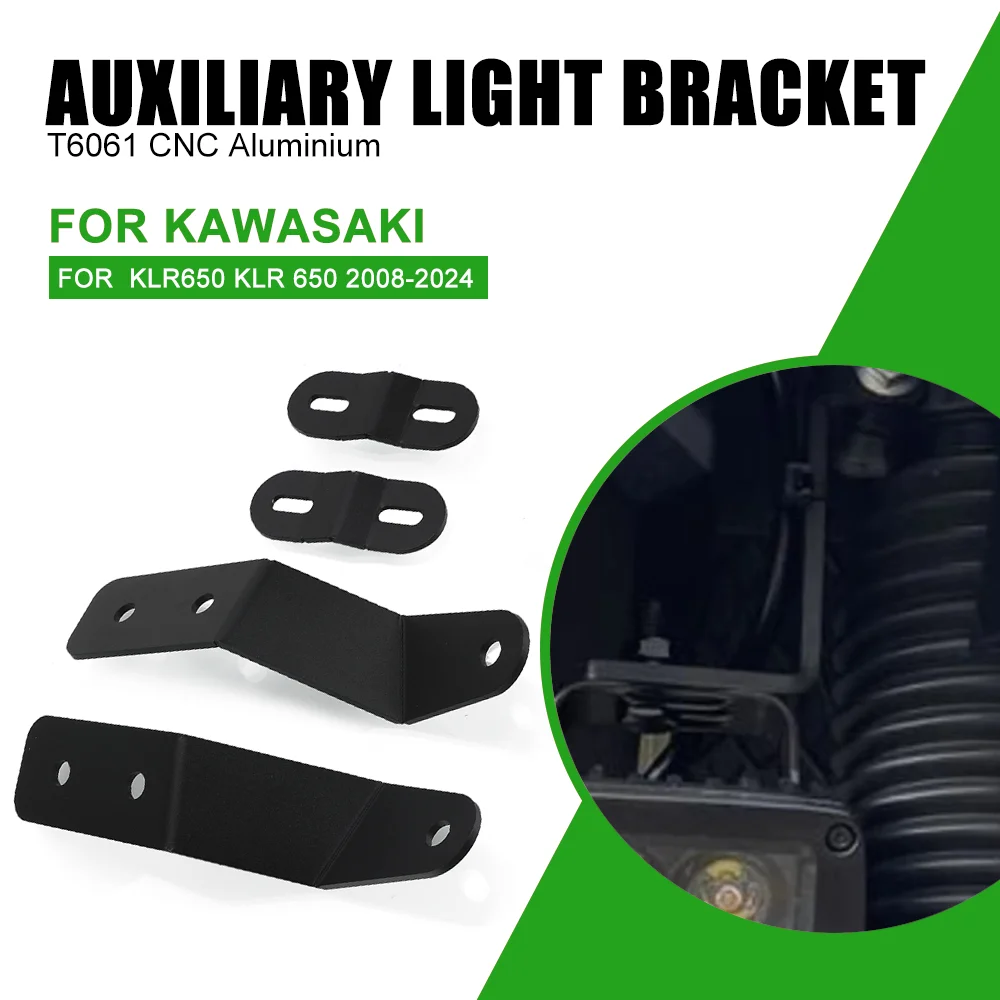 For KAWASAKI KLR650 2008--2019-2020-2021-2022-2023-2024 Auxiliary Light Bracket Additional Lights Bracket Mount LED Light Mount