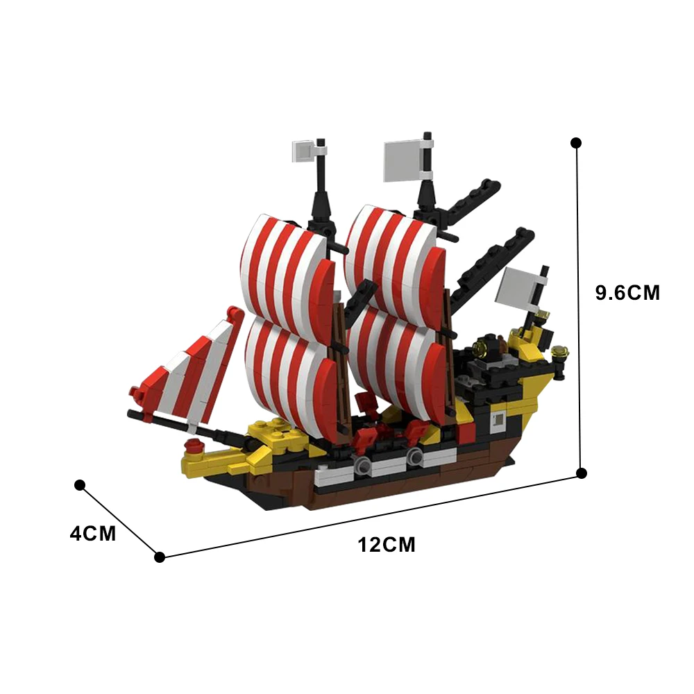 Gobricks MOC Mini Schepen Mini Zwarte Zee Barracuda 6285 Bricks Model Viking Schip Bouwsteen set Onderwijs Speelgoed Voor Gift