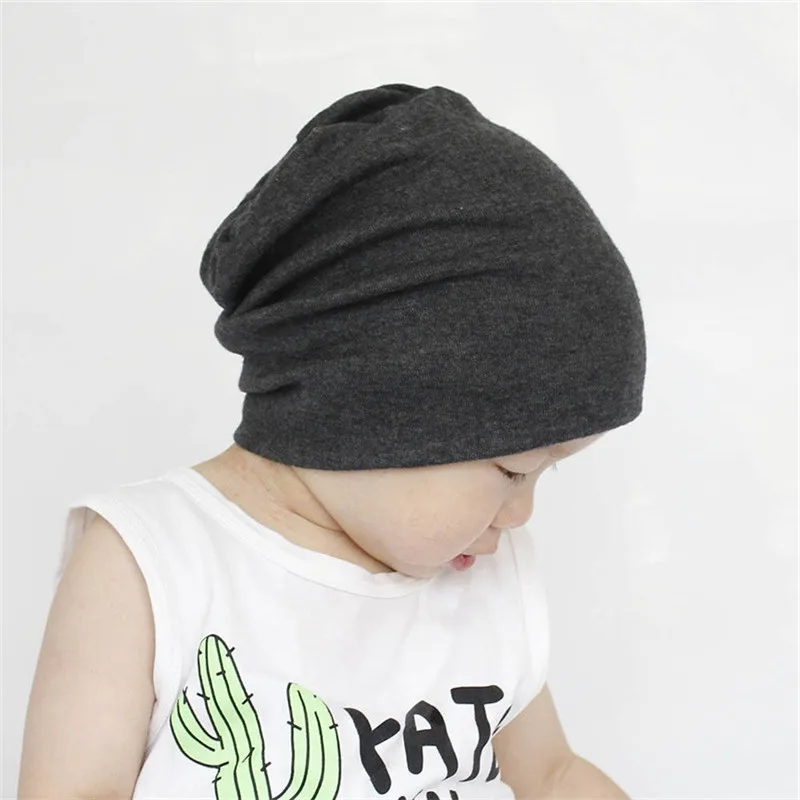 Cotton Baby Hat Street Dance Hip Hop Cap Spring Autumn Toddler Hat for Boys Girls Knit Beanie Hat Solid Color Kids Hat