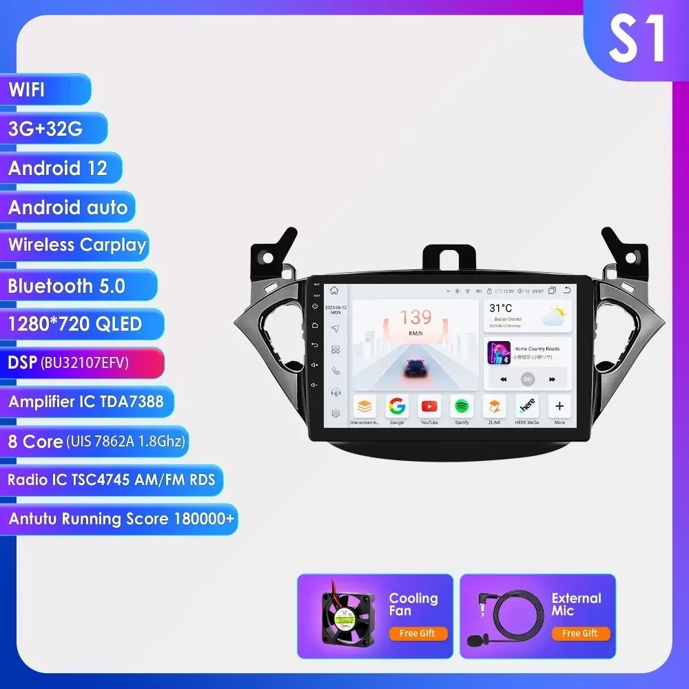 7862 Android Auto Radio Multimedia Speler Voor Opel Adam 2013 -2016 Voor Corsa E 2015 -2019 Audio Stereo Carplay Auto Touchscreen