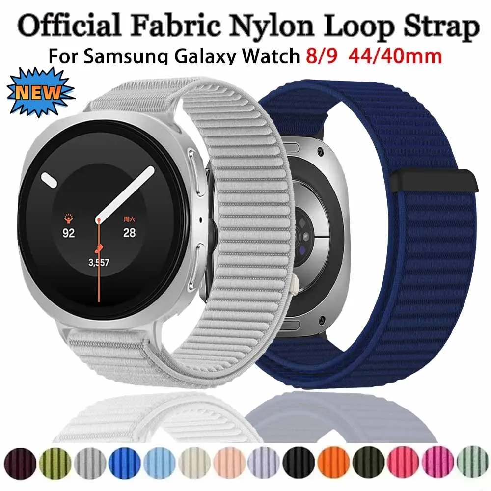Nylon Loop Strap for Samsung Galaxy Watch 8 Classic 46mm Adjustable Breathable Bracelet for Samsung Watch 9 8 44/40mm Accessory