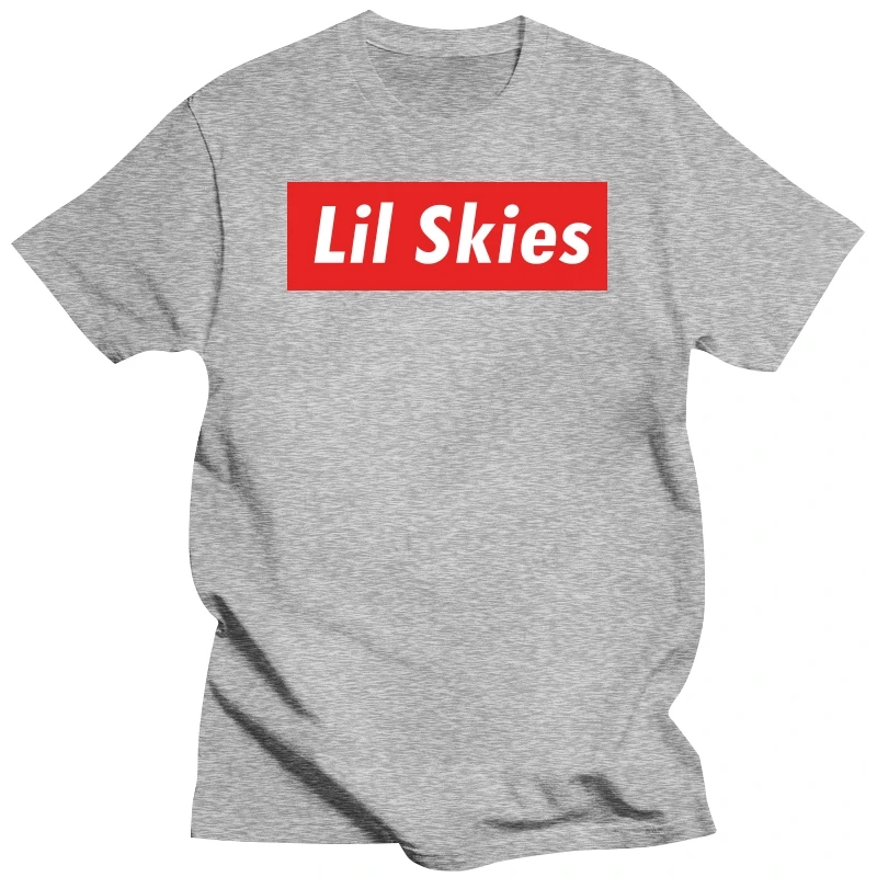 Lil Skies Box Logo Simple Graphic Design shirt Summer Fashion Casual Men Cotton T Shirts Black Size S-3XL