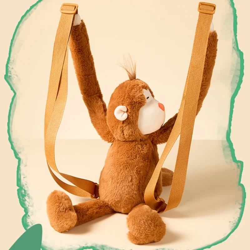 Mininstants Malou-Sac à dos en peluche Little Monkey pour enfants, sac à bandoulière, sac à bandoulière, cadeau de vacances confortable, doux et mignon