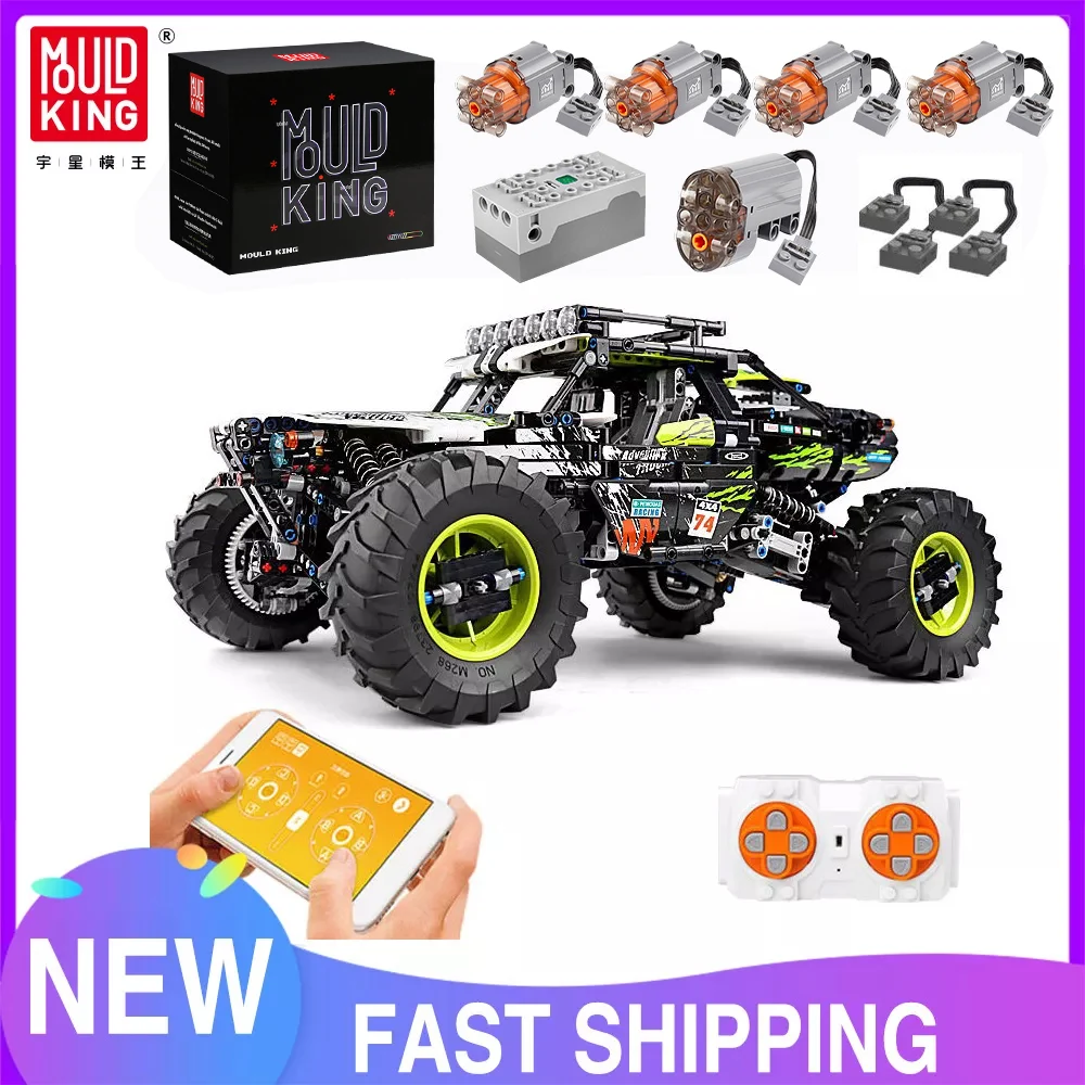 MOULD KING 18002 Technical Car Toys The MOC-19517 APP&RC Motorized 4WD RC Buggy Model Building Block Brick Kids Christmas Gift