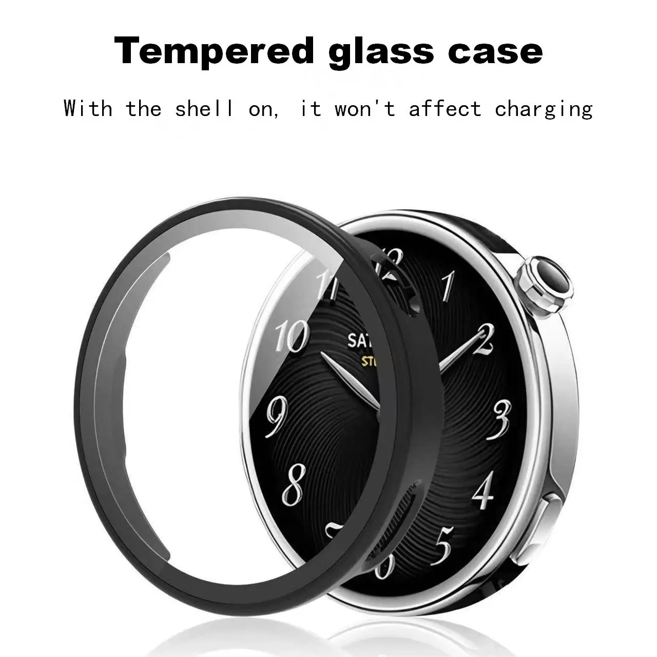 Tempered glass case for Xiaomi Watch S5 41mm watch case for Xiaomi Watch S4 41mm case Xiaomi Watch S5 41mm Ceramic White cover