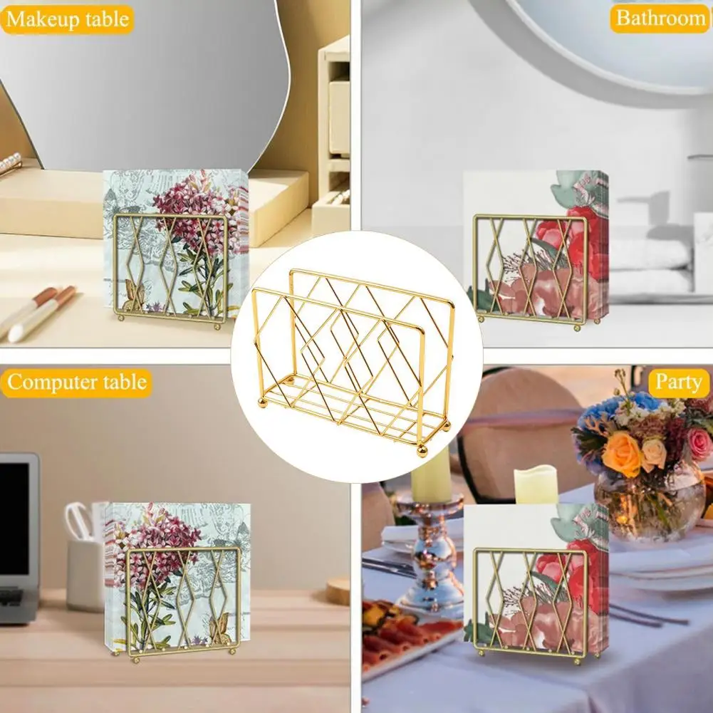 

Modern Napkin Holder Elegant Metal Napkin Holder for Kitchen Dining Table Decor Modern Upright Dispenser for Paper Napkins