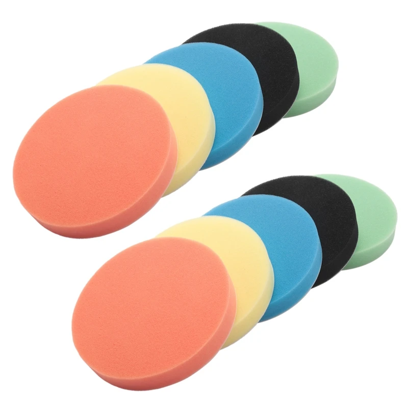 

10PCS 6 Inch (150mm) Flat Sponge Light Yellow Light Yellowing Pad Polishing Pad Kit Car Polisher