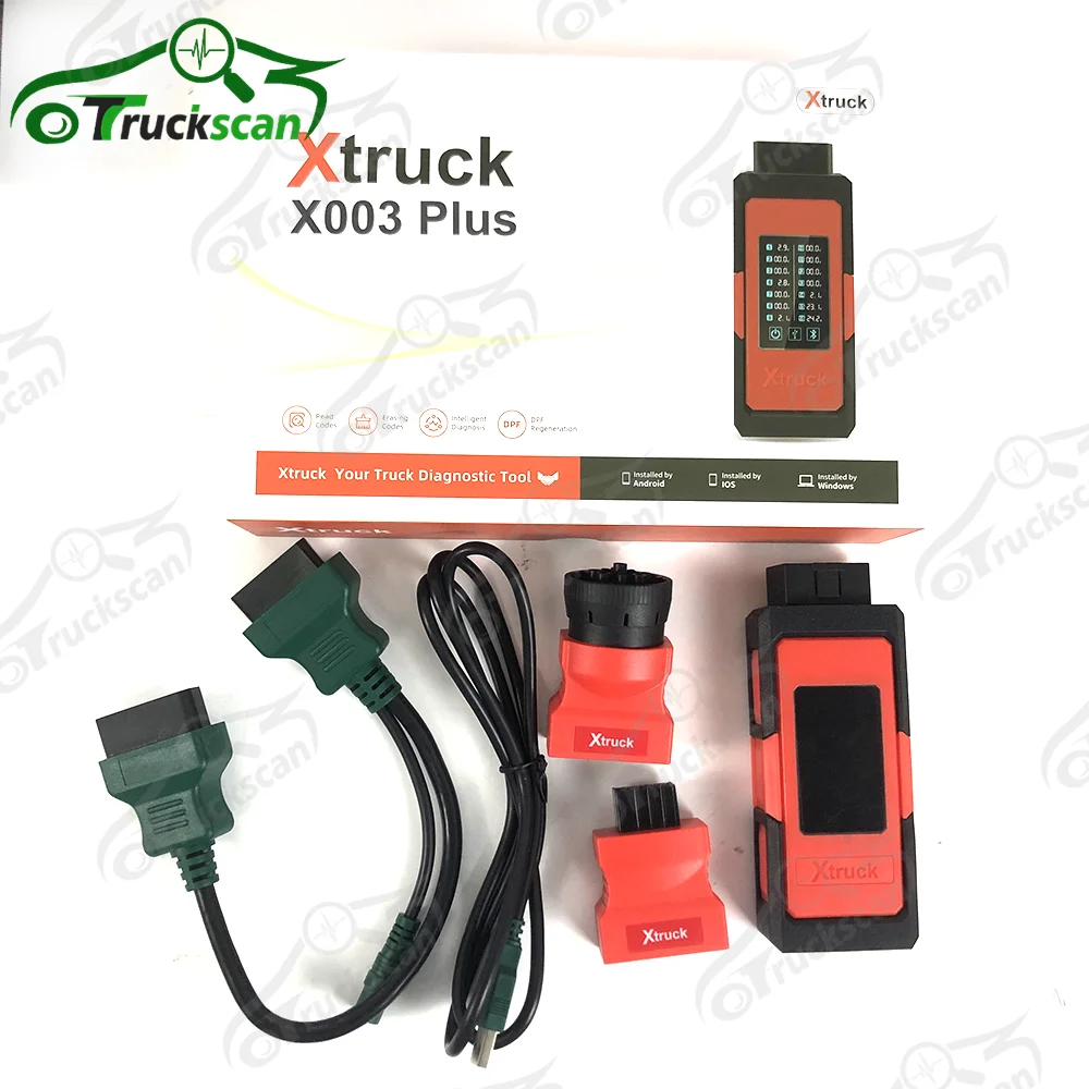 Truck Xtruck X003 plus Read Codes rasing Codes (DPF) Heavy Duty Diagnostic Tool Truck support forCum-mins inline6/7 vocom 8 pin