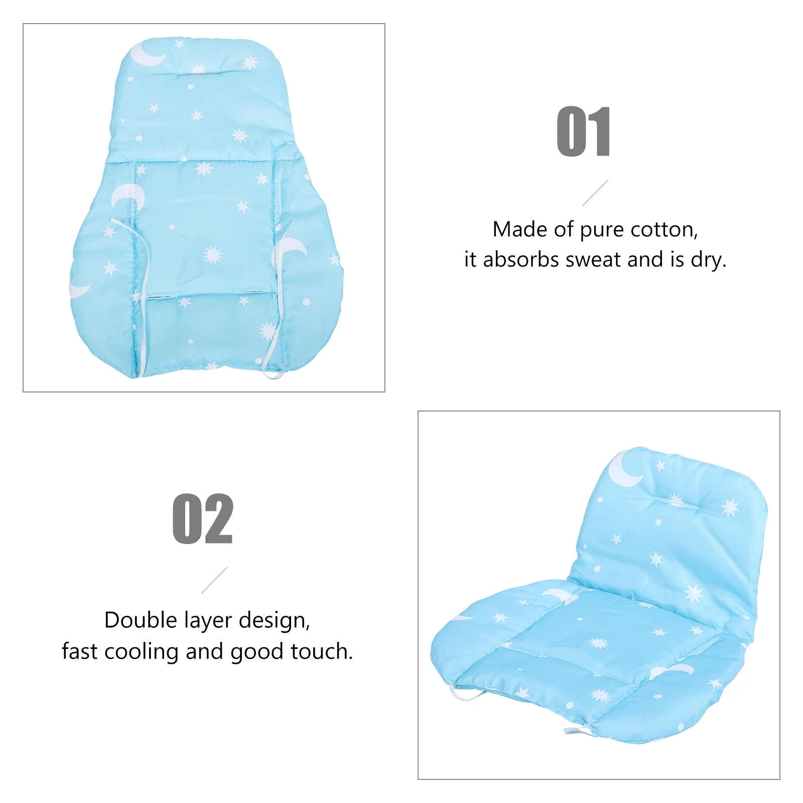 

Stroller Cotton Pad Baby Sleeping Cushion Pram Liner Dining Chair Car Infant Stroller Cushion Versatile Travel Camping Outdoor
