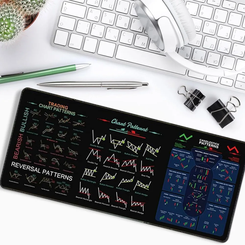 Hot Forex Bitcoin Trader Desk Pad  Stock Market Mouse Pad Non-Slip Table Keyboard Mat Investor Gift Computer Gamer Accessories