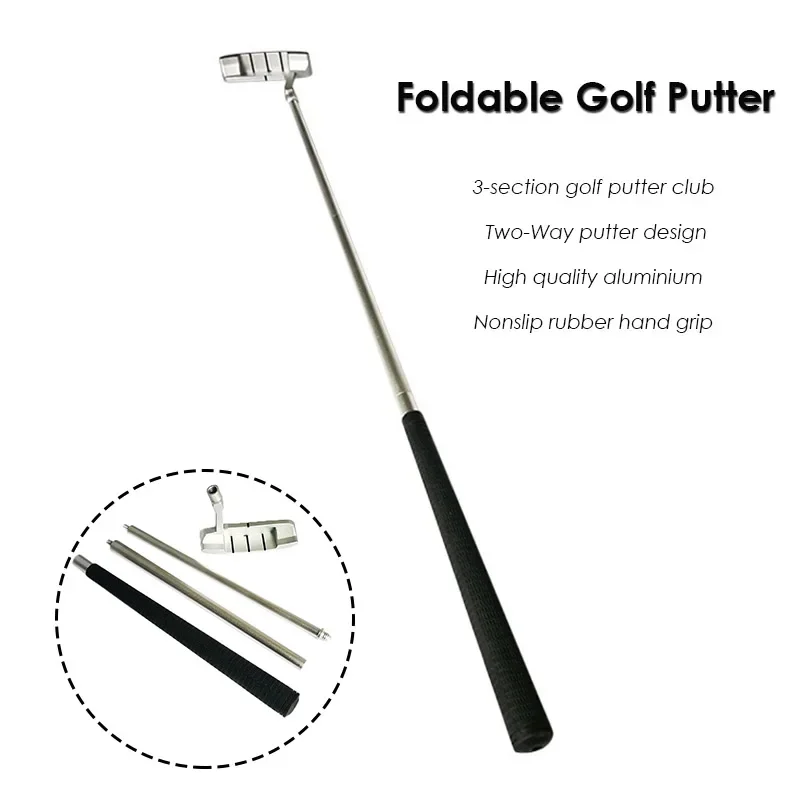 Mini putter de pratique de golf portable, putter droit, poignées en alliage d'aluminium, putter combiné amovible, accessoires de golf, 3 sections