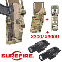 Airsoft Surefire X300 Pistol Holster Right Hand Glock 17 Gen4 G19 X300U MHA LSK 3-Hole Modular QLS Quick Release Holster Adapter