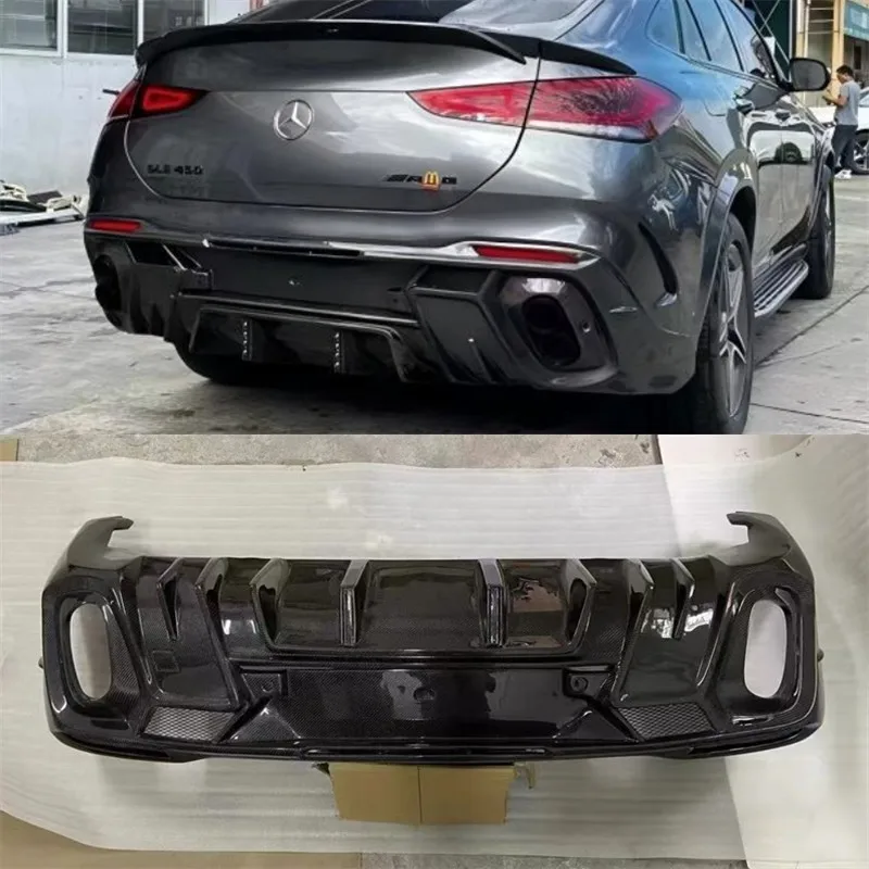 

For Mercedes Benz Cle Coupe 2020-2024 Real Carbon Fiber Car Rear Bumper Lip Diffuser Splitters Spoiler Back Accessories Body Kit