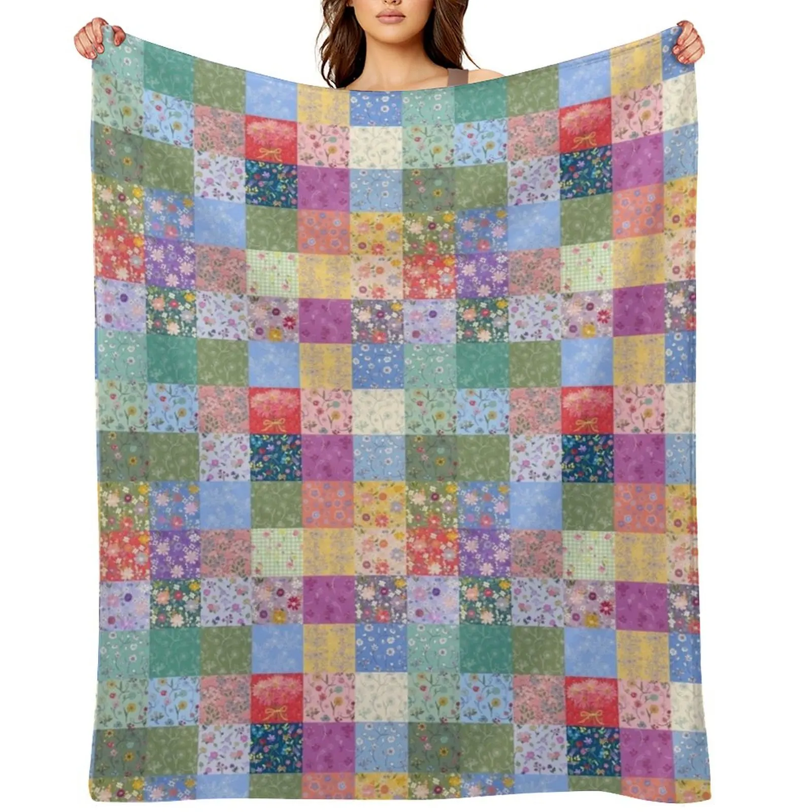 

Hand-me Down Patchwork Quilt by Tea with Xanthe Throw Blanket christmas decoration Luxury Throw Softest for sofa Blankets