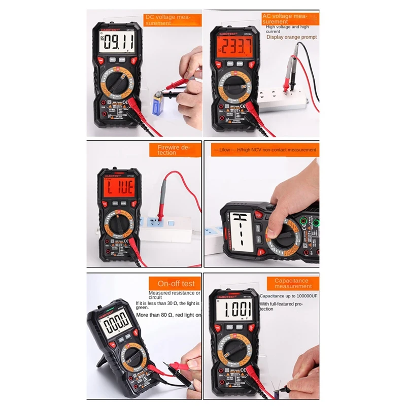 HABOTEST HT118A/C/D High-Precision Professional Digital Multimeter With Dual Backlight Automatic Digital Display