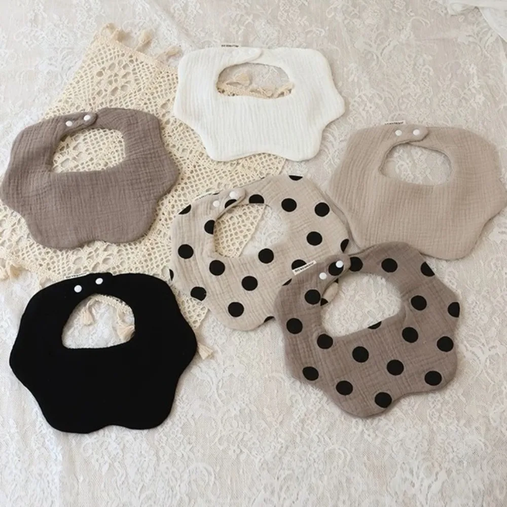 

Feeding Anti-vomiting Bibs Waterproof Cotton Yarn Baby Drooling Bibs Korean Style Princess Dotted Baby Cotton Bibs