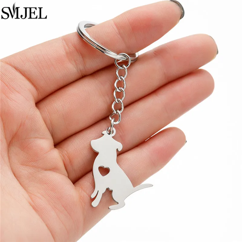 Fashion Pet Memorial Keychain Dog Pendant Stainless Steel Animal Keyring for Women Bag Jewelry French Bulldog Key Accessories