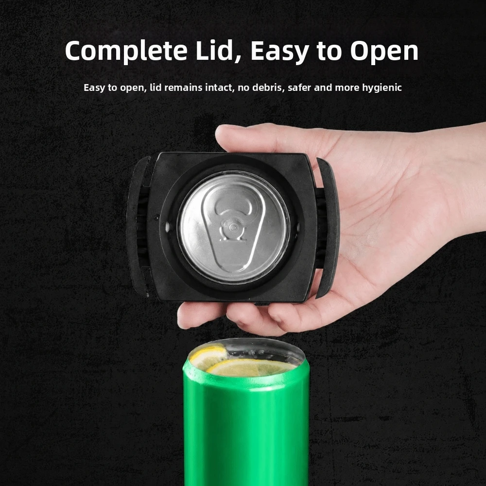 Stainless Steel Manual Can Opener Hidden Blades No Sharp Edge Soda Can Opener Multi-functional Beer Lid Remover Household Use