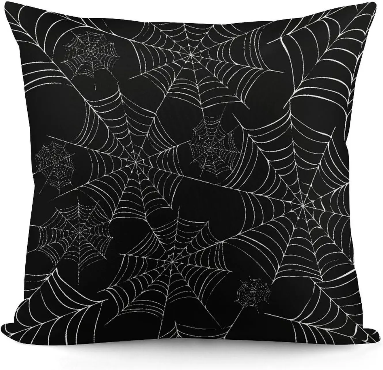 Spider Web Throw Pillow Covers for Teens,18 x 18 Inch,Black White Halloween Style Throw Pillow Covers for Sofa Couch Home Decor