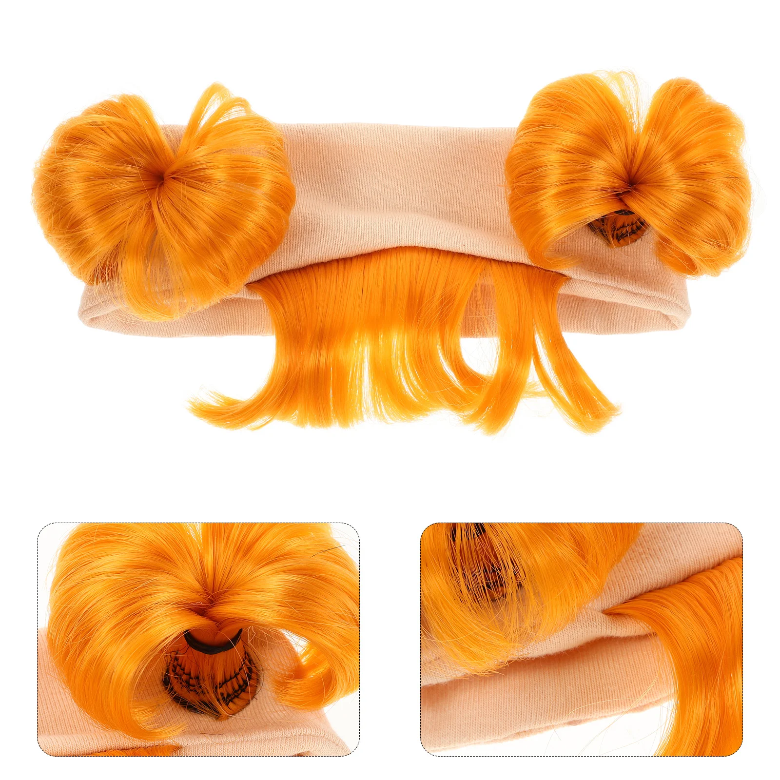 Baby Headband Fake Hair Bun Bangs Princess Costume Filament Children Golden Ball Hairband