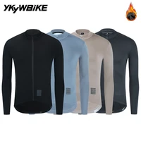 YKYWBIKE-Camiseta de ciclismo para hombre, chaqueta cálida de manga larga con forro polar térmico para invierno y otoño, ropa para bicicleta de carretera y MTB