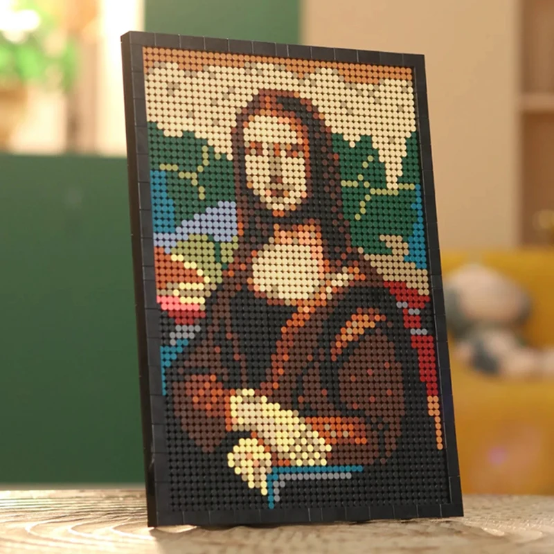 

3624 шт., креативная картина Мона Лизы, строительные блоки, мебель, подвеска, украшение, сборка кирпичей, игрушки, подарок для детей