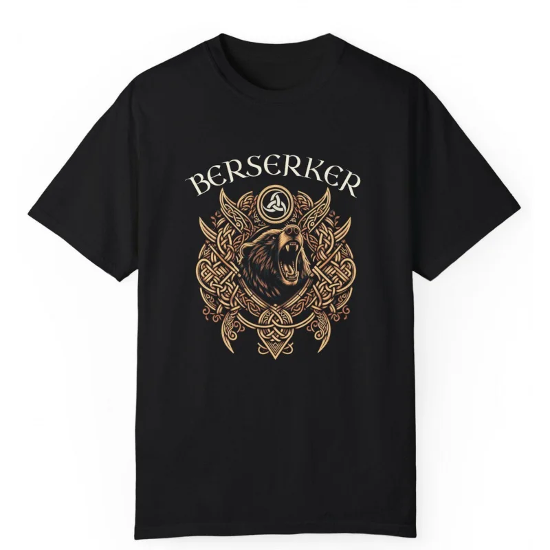 Berserker Viking Norse Warrior Bear 0413 Walhalla Nordic Gift T-Shirt Celtic Runes Norse Myths Graphic clothes All size tops