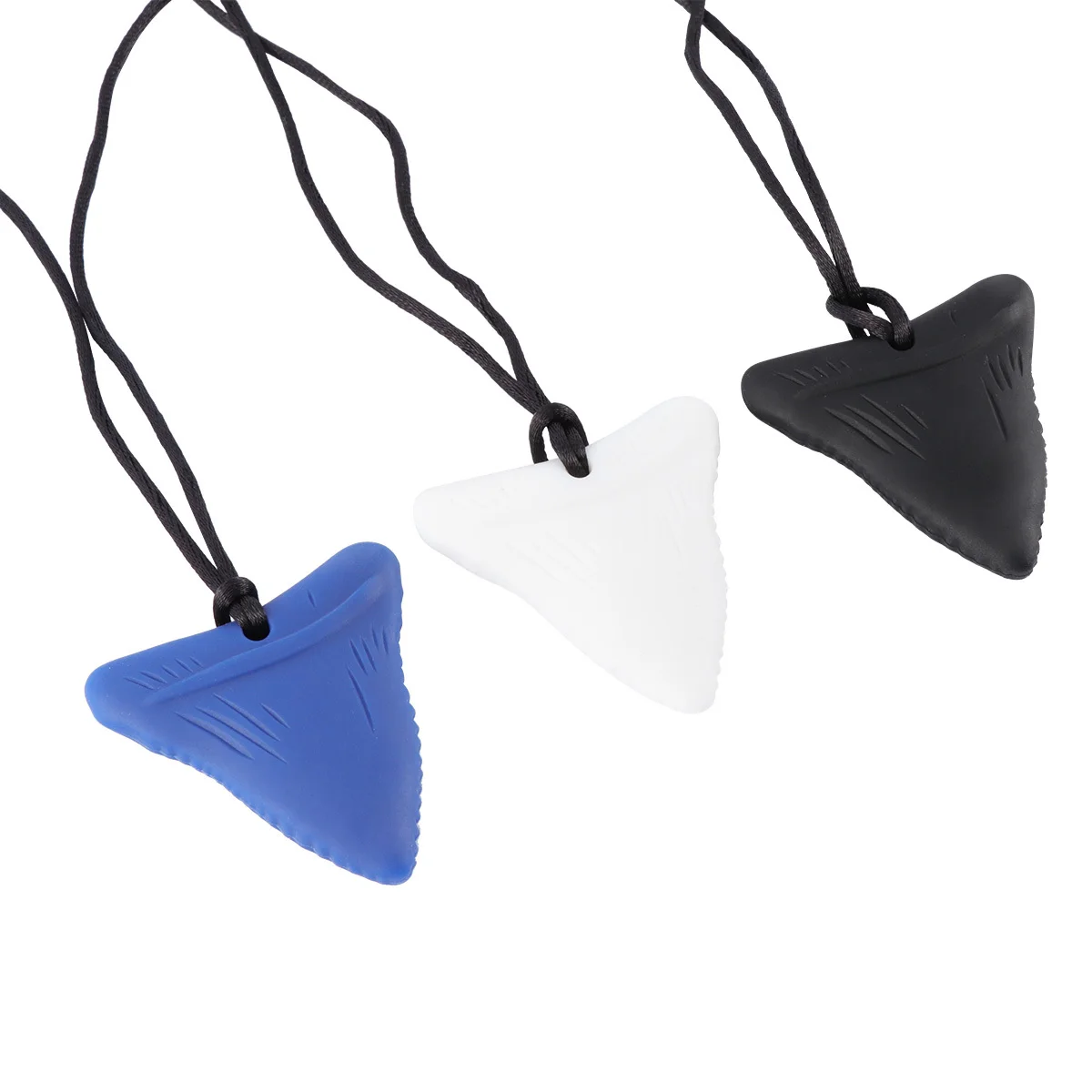 

3Pcs Baby Teether Necklace Silicone Shape Chew Pendant for Newborn Molar Training Bright Colors Sensory Stimulation