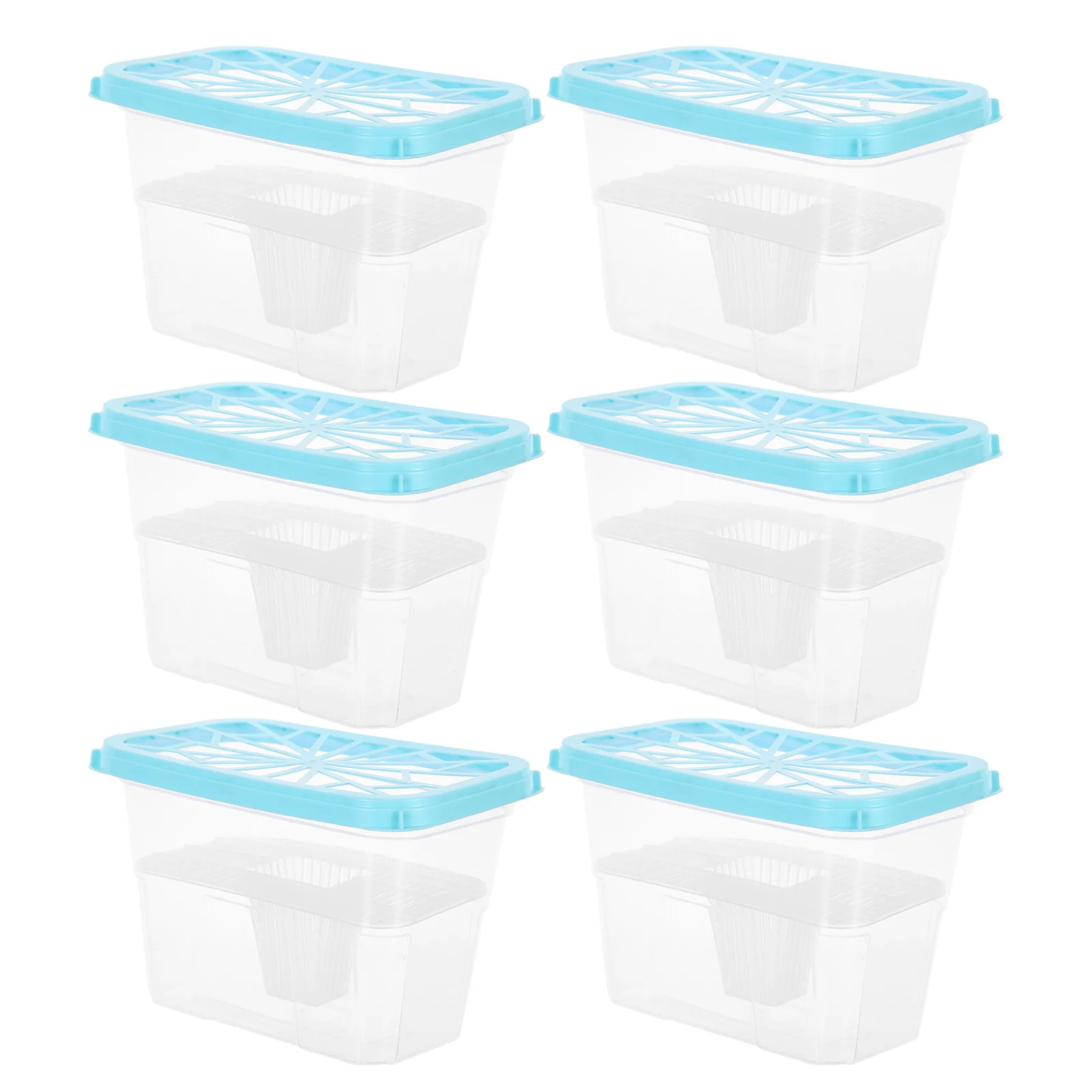 

6pcs Refillable Moisture Absorber Box Empty Dehumidifier Case Leak Proof Plastic Holder For Closet Wardrobe Humidity Control