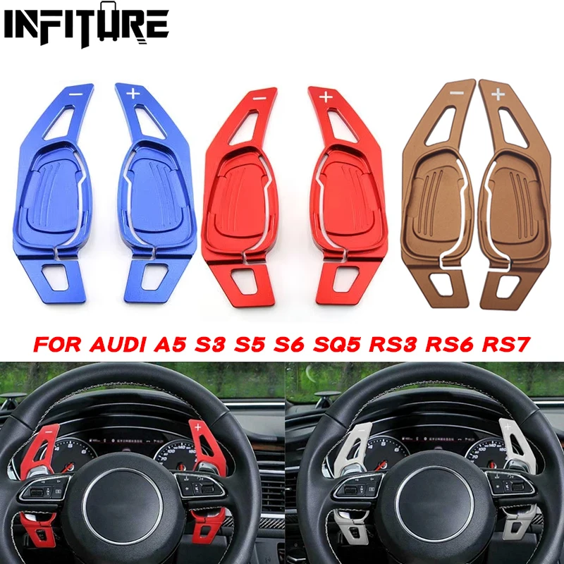 

2x Aluminum Alloy Car Steering Wheel Shift Paddle Shifter Gear ExtentionFor Audi A5 S3 S5 S6 SQ5 RS3 RS6 RS7 Car styling