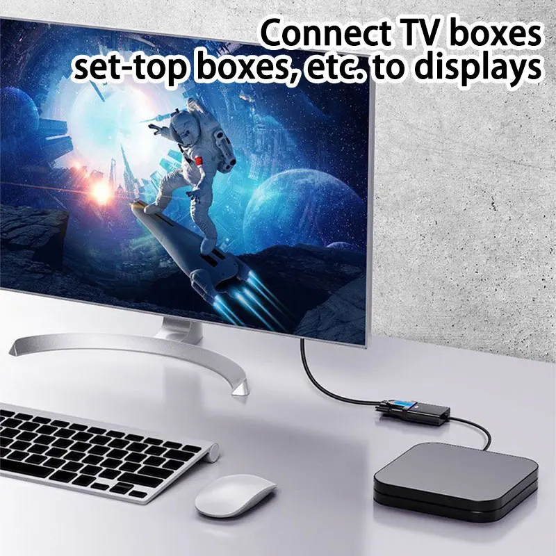 HDMI-Compatibl to VGA Adapter Full HD 1080P HDMI To VGA Cable Converter HDMI Male to VGA Female for PS4 Xbox Tablet Laptop PC TV